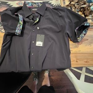 MAC Cosmetics Black Shirt with Multicolor Trim